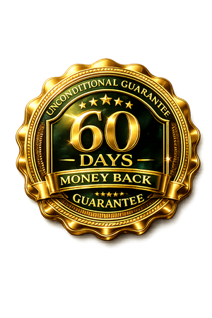 Gold 60-Day Money-Back Guarantee seal badge for Somatic Healing and Nervous System Reset Guide