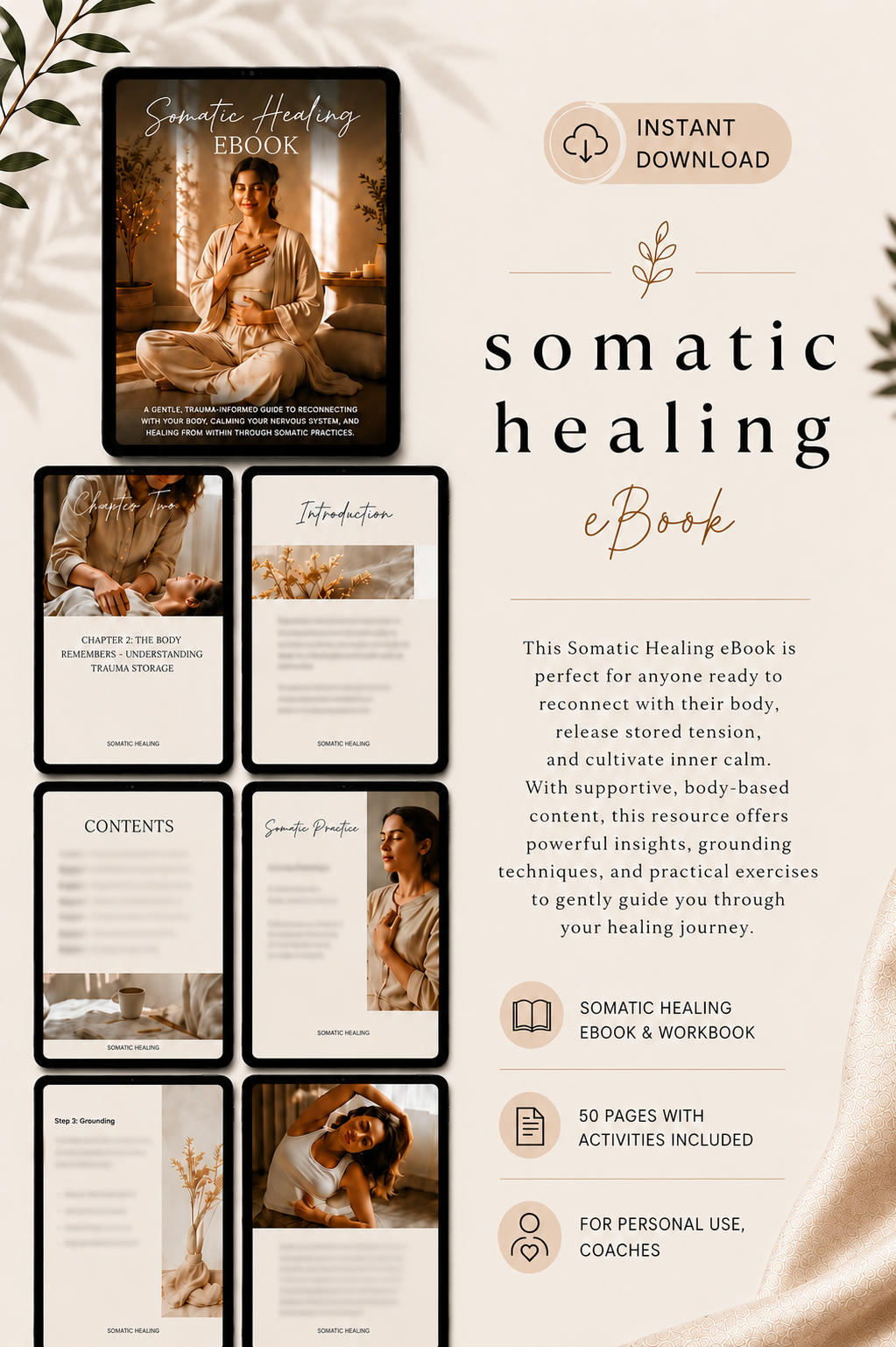 Somatic Healing Chapter 2 preview exploring trauma storage, somatic body mapping, nervous system regulation, trauma release, stored body tension, and emotional healing practices.